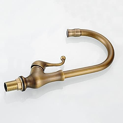 蛇口、キッチン蛇口クローム真鍮シングルハンドル360度回転温水と冷水